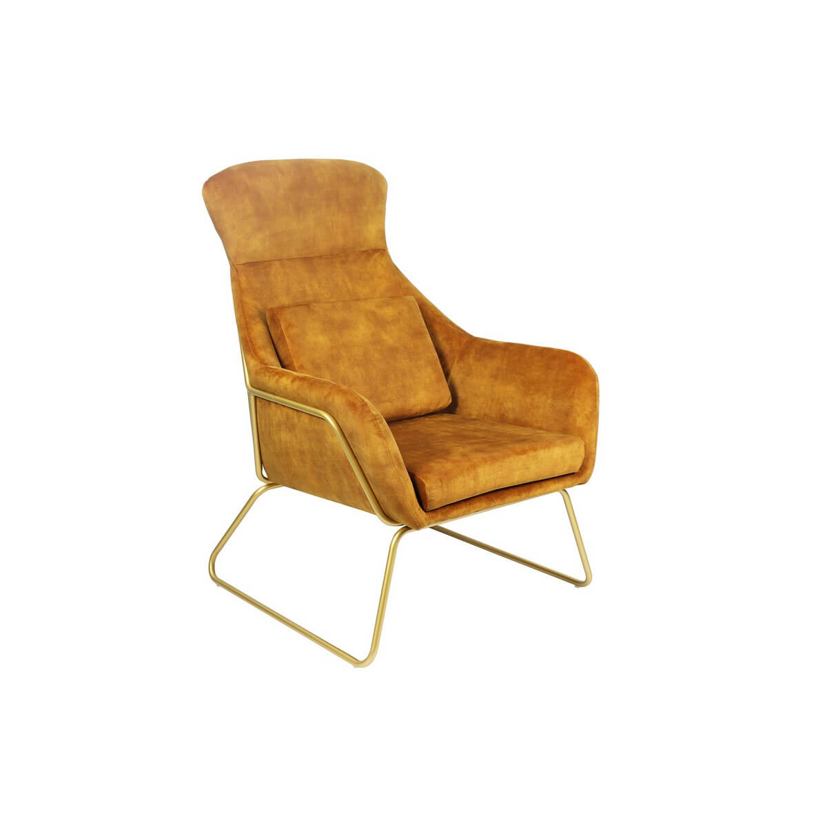 Relax armchair made of gold velvet velor - SalesFever