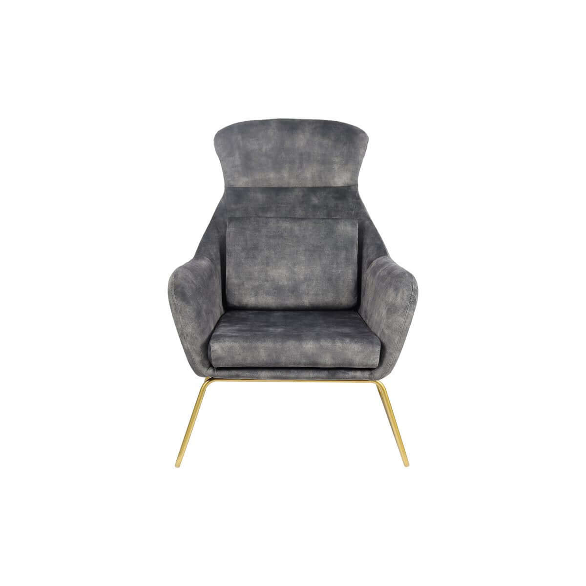 Lounge chair made of gray velvet - SalesFever