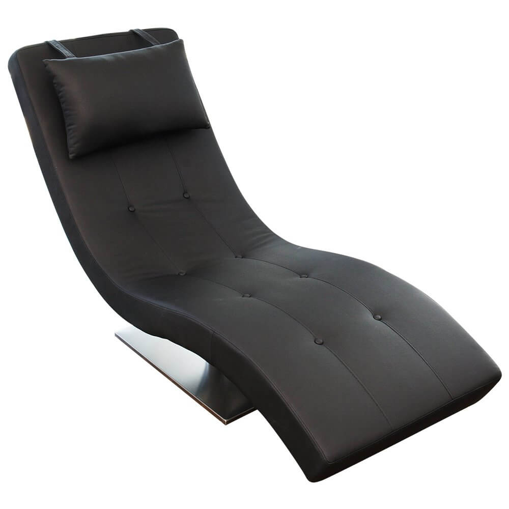 Relaxation lounger black imitation leather look - SalesFever