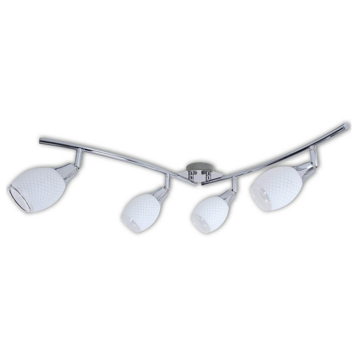 Rome LED wand- en plafondrail wit met chroom glasdetails - 81 × 9 × 12,5 cm