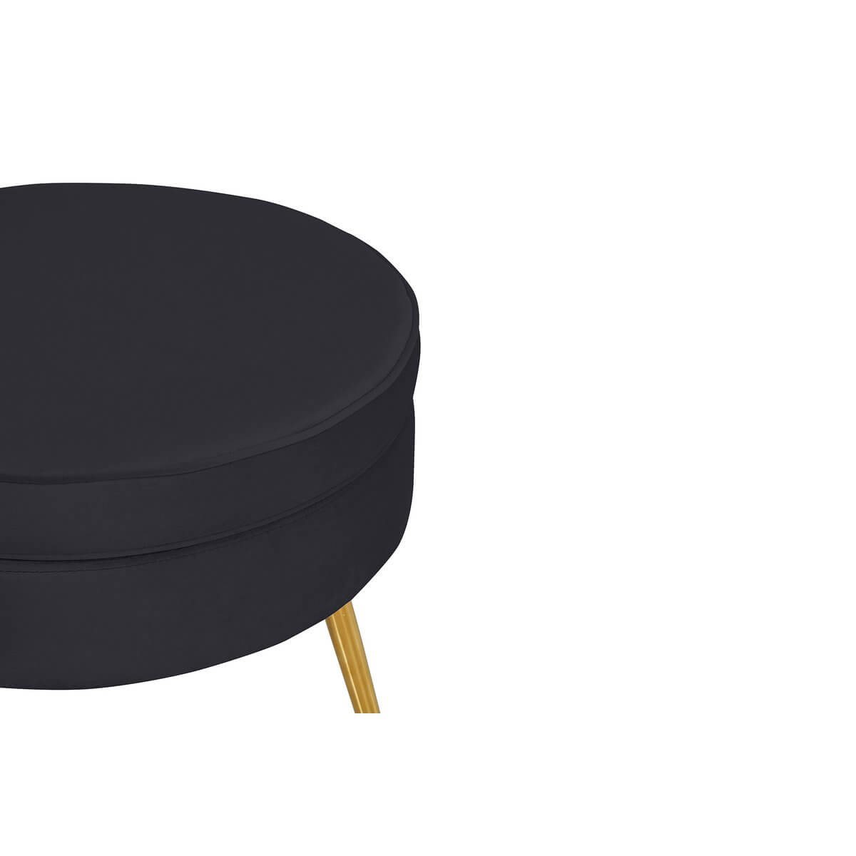 Round pouf in black velvet - SalesFever