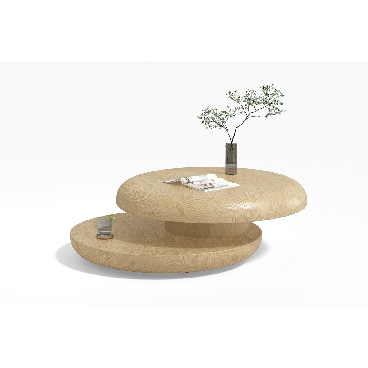 Ronde Salontafel Ø 90 cm – Scandinavisch Design met Draaibaar Tafelblad - SalesFever - Casanovio