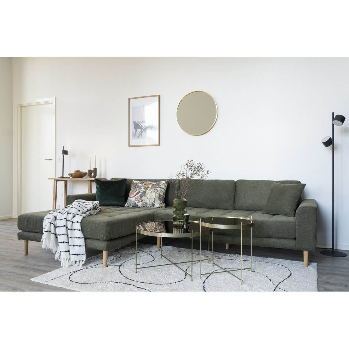 Madrid Spiegel - Aluminium, Glas, Messing - Ø60 cm - House Nordic ApS