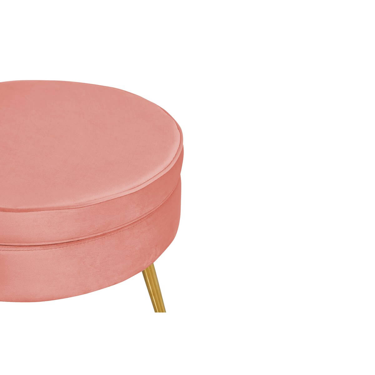Round pouf in rose velvet - SalesFever