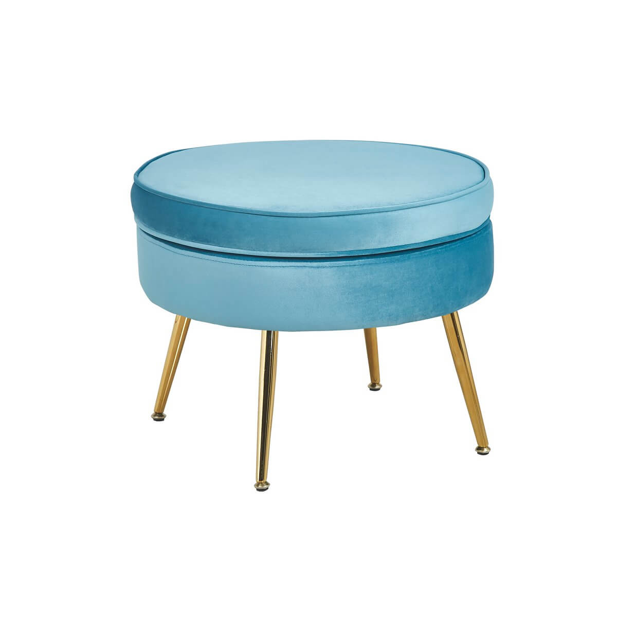 Round velvet pouf blue - SalesFever