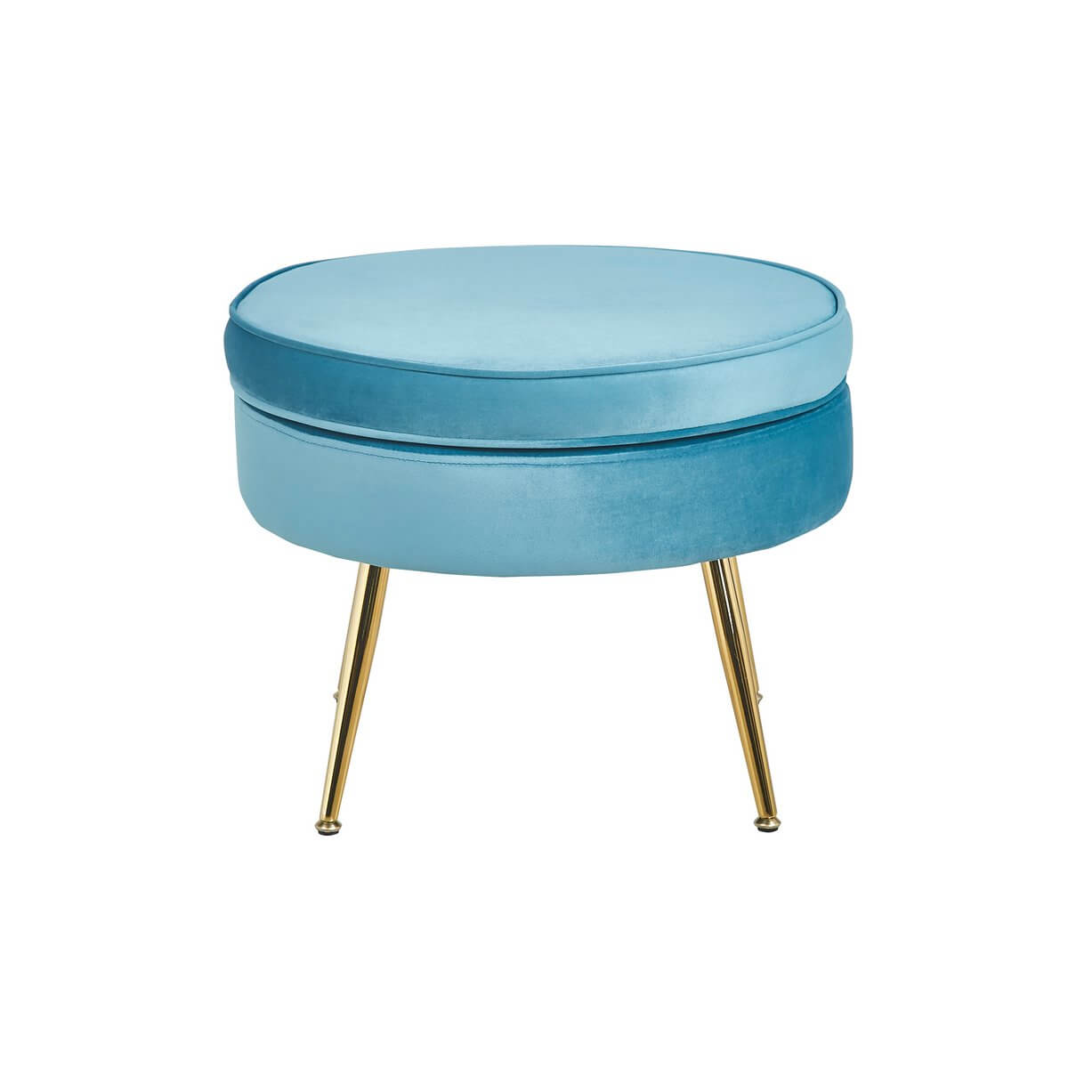 Round velvet pouf blue - SalesFever