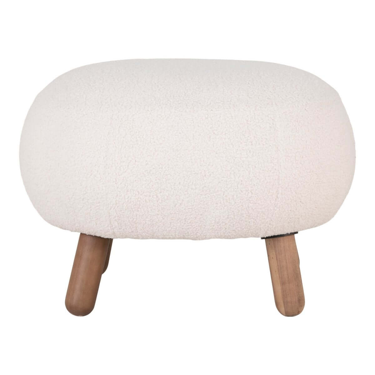 Savona Footrest - White, Polyester/Rubberwood/Pine, 60x50x37 cm - House Nordic ApS