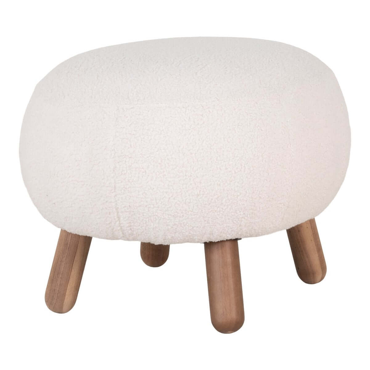 Savona Footrest - White, Polyester/Rubberwood/Pine, 60x50x37 cm - House Nordic ApS