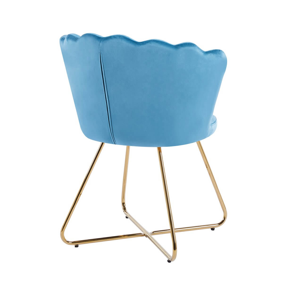 Set of 2 blue velvet shell chairs - SalesFever