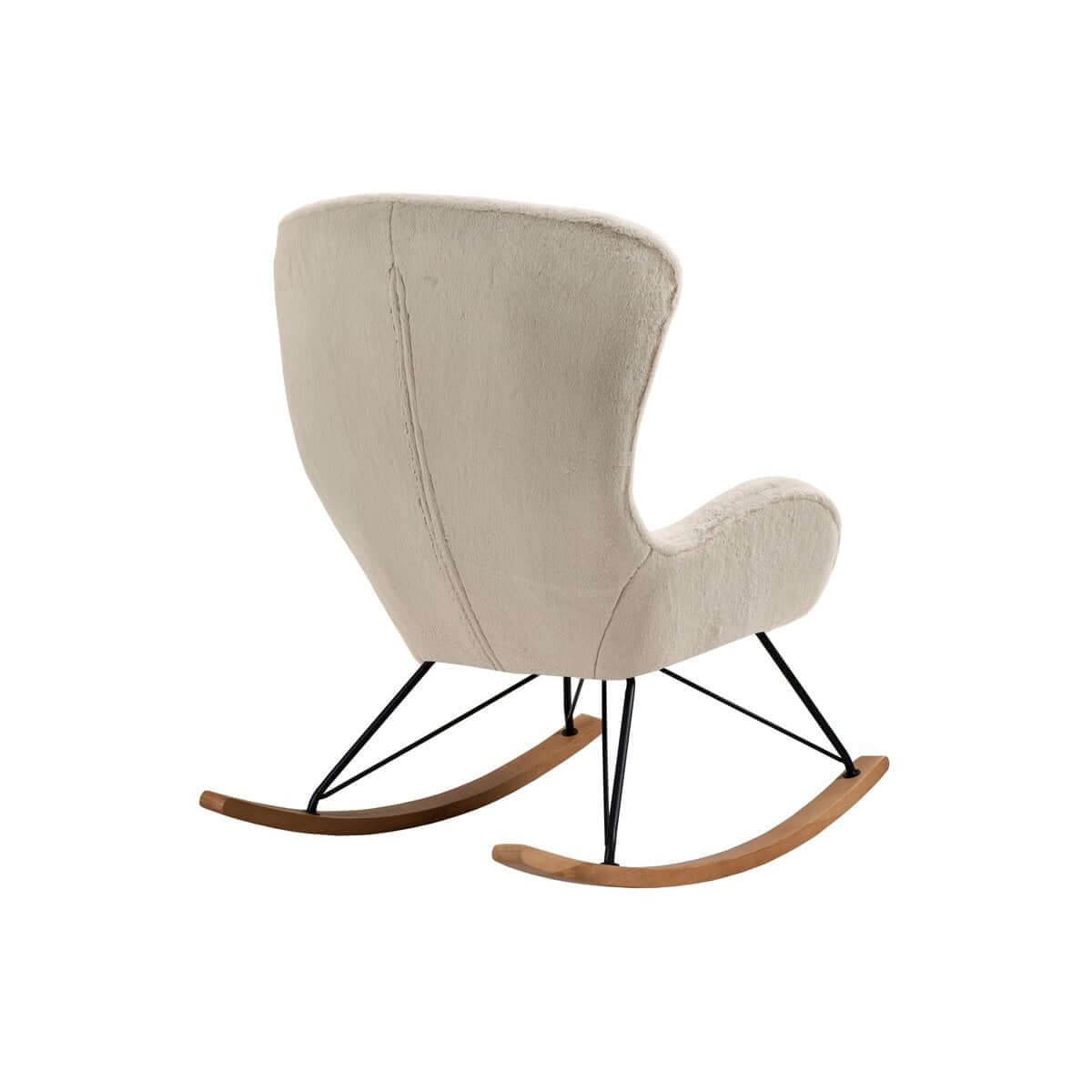 Schaukelstuhl in Lammfelloptik Beige - SalesFever