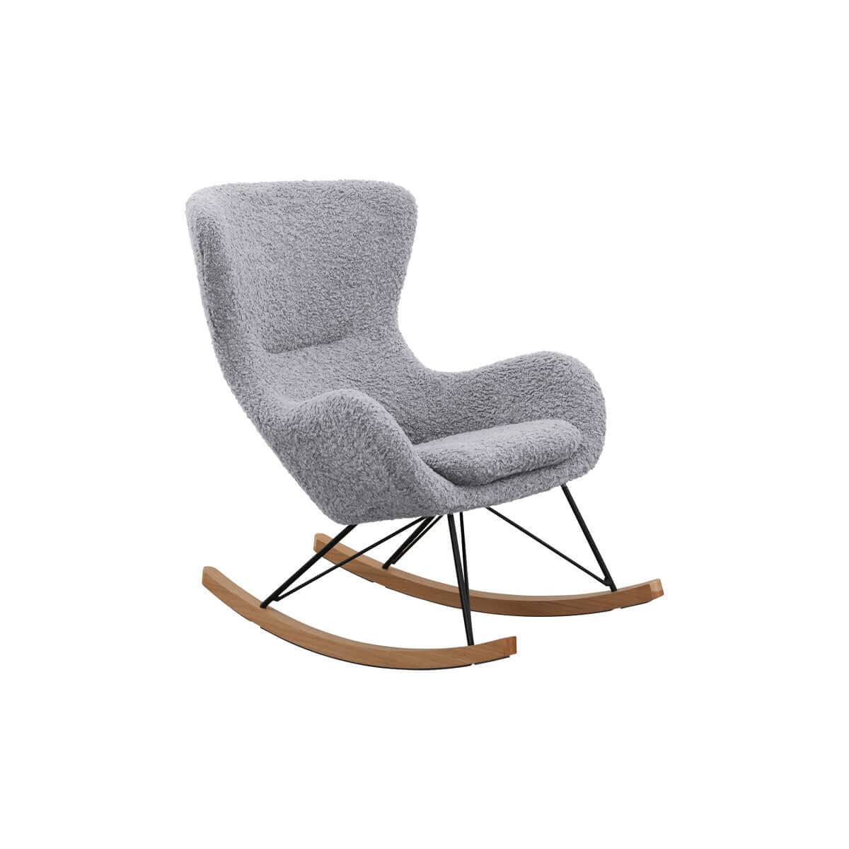 Schaukelstuhl Teddyfell Hellgrau - SalesFever