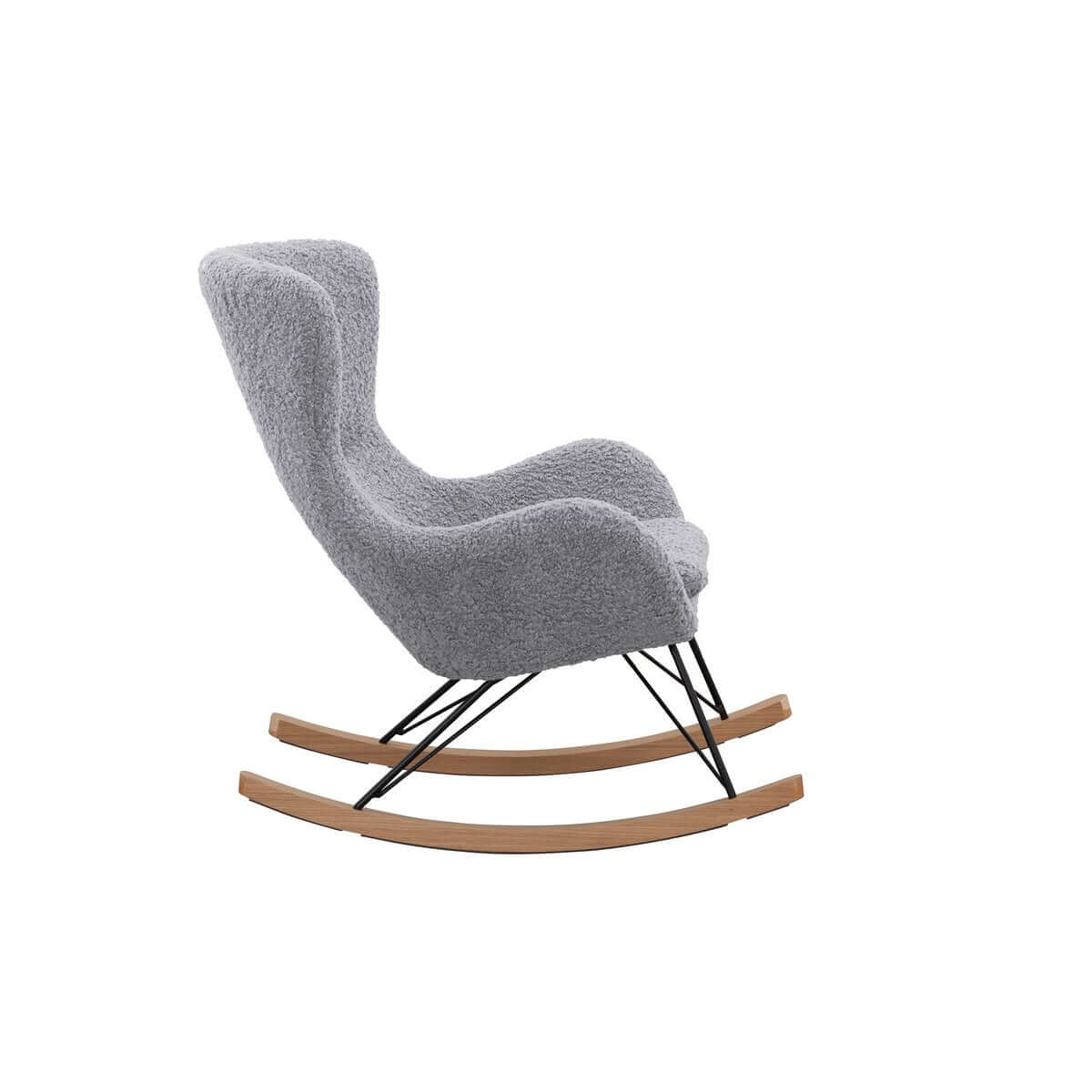 Schaukelstuhl Teddyfell Hellgrau - SalesFever