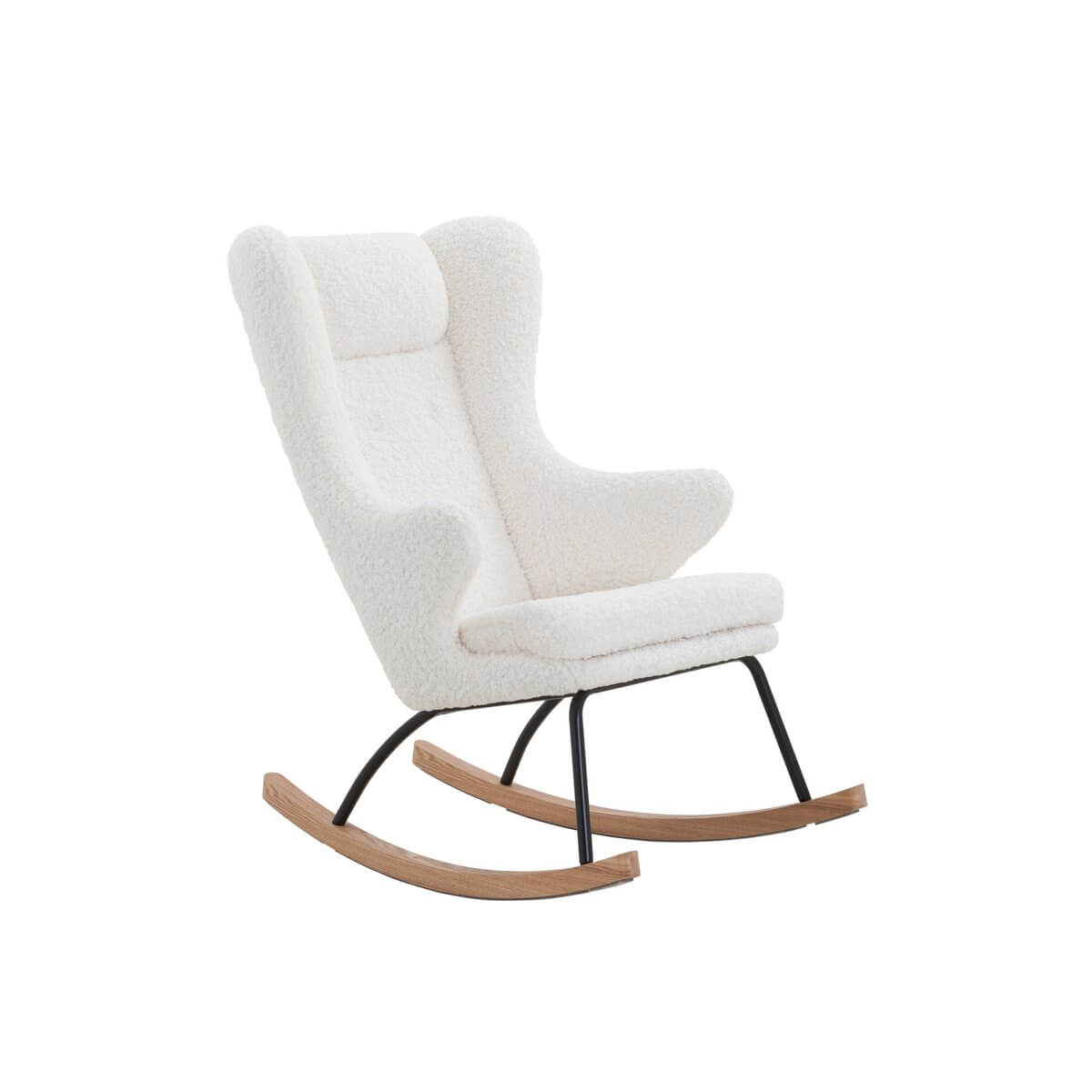 White teddy fur rocking chair - SalesFever