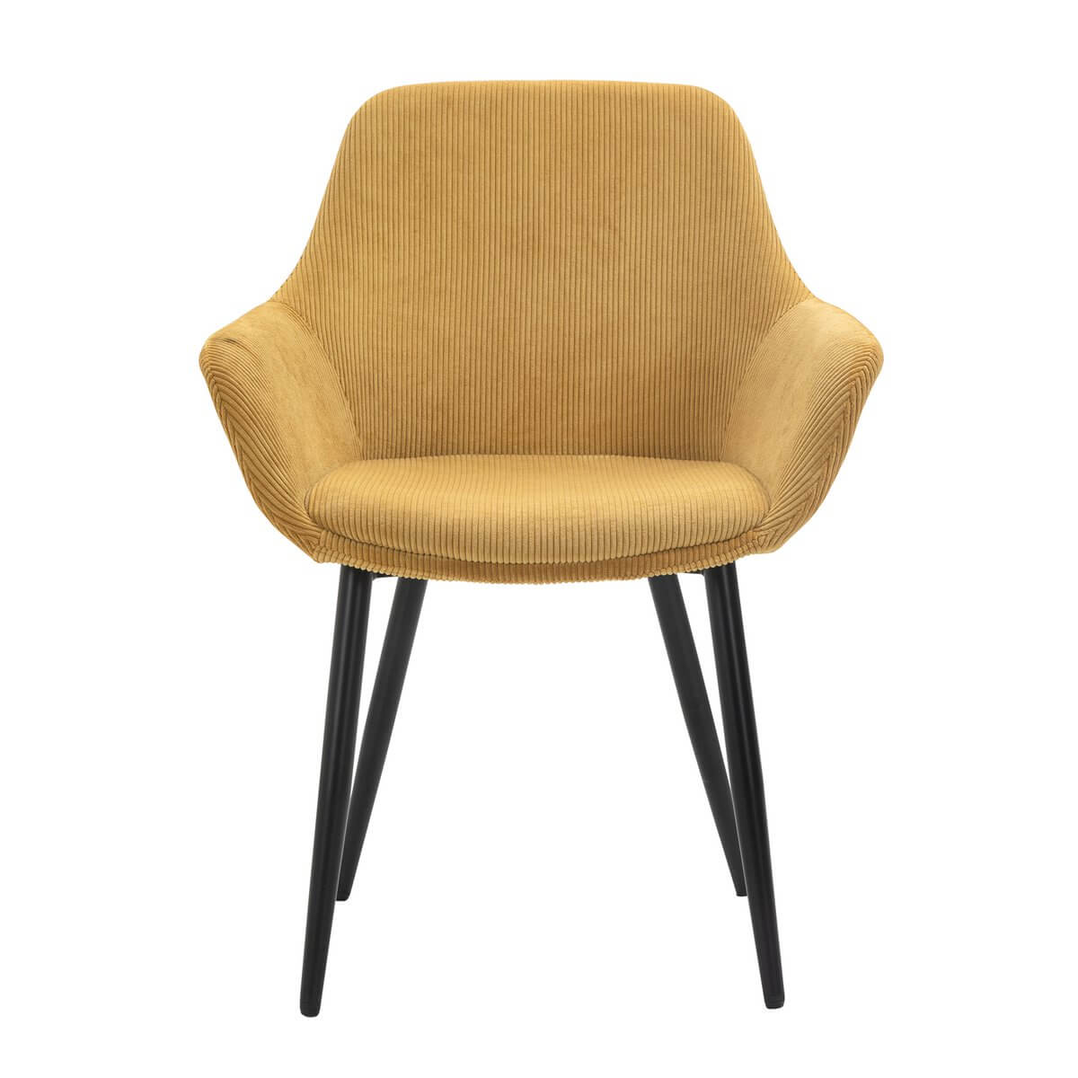 Set of 2 corduroy armchairs, gold - SalesFever