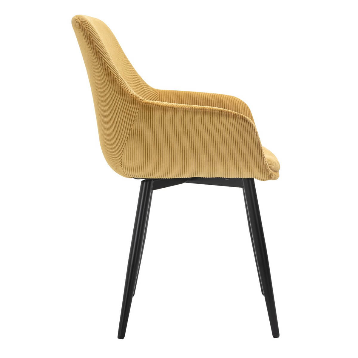 Set of 2 corduroy armchairs, gold - SalesFever