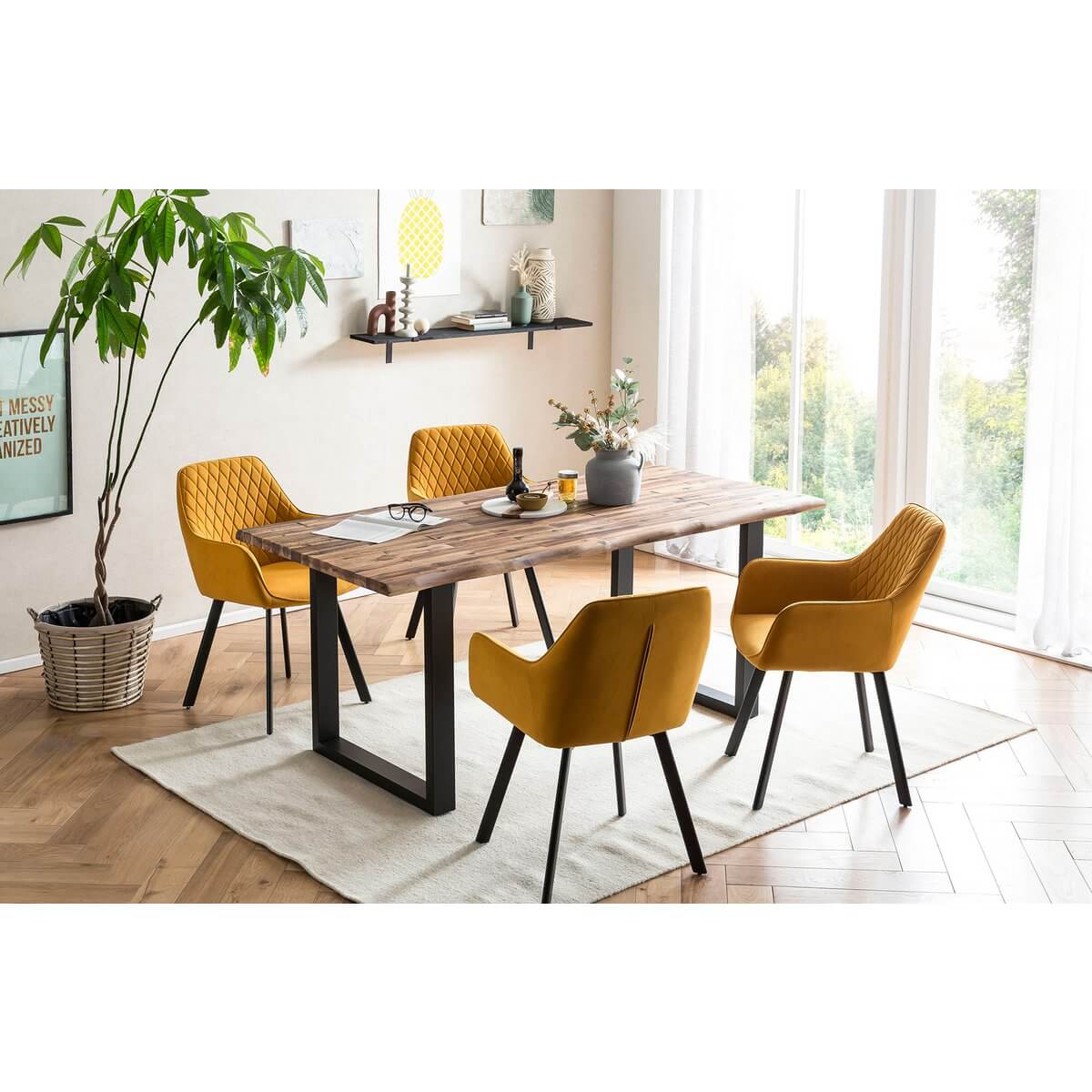 Set of 2 armchairs yellow - SalesFever