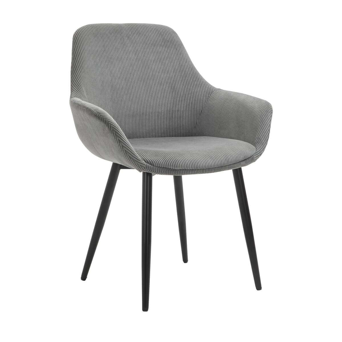 Set of 2 corduroy armchairs grey - SalesFever