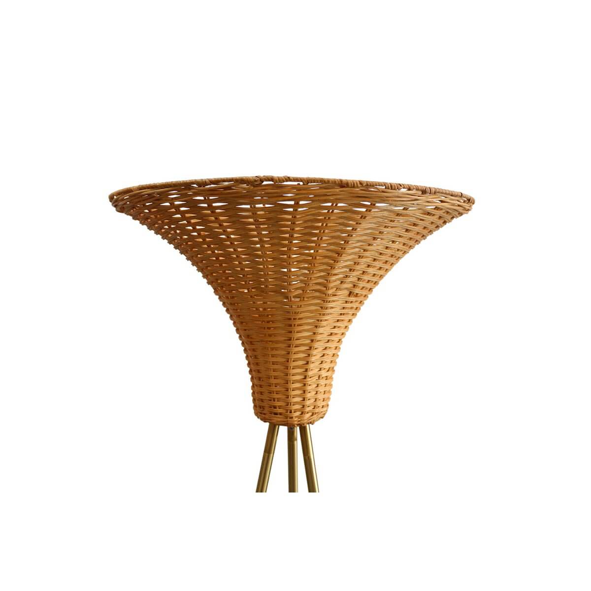 Floor lamp with braided shade brass/natural 150 cm - SalesFever