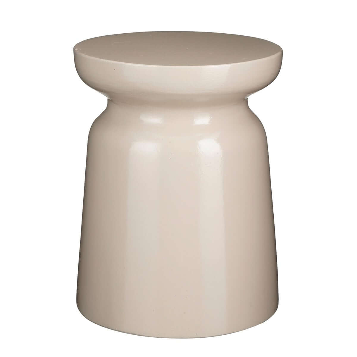 Stage bijzettafel cement beige - rond met sculpturale vorm - Ø 35 × 45 cm