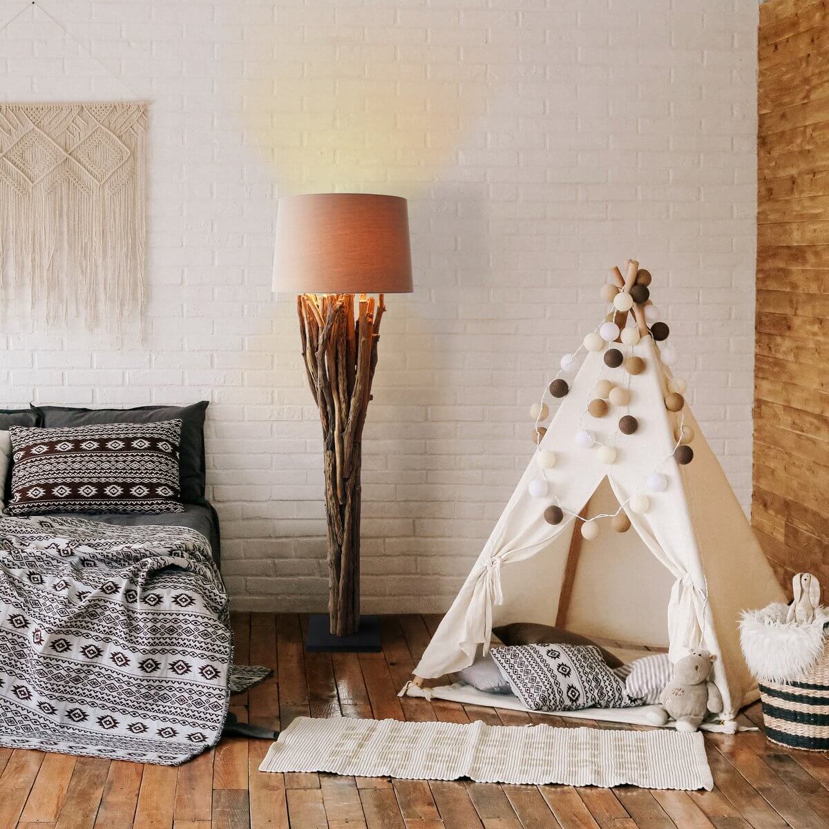 Stehleuchte Treibholz Natur/Braun 175 cm - SalesFever