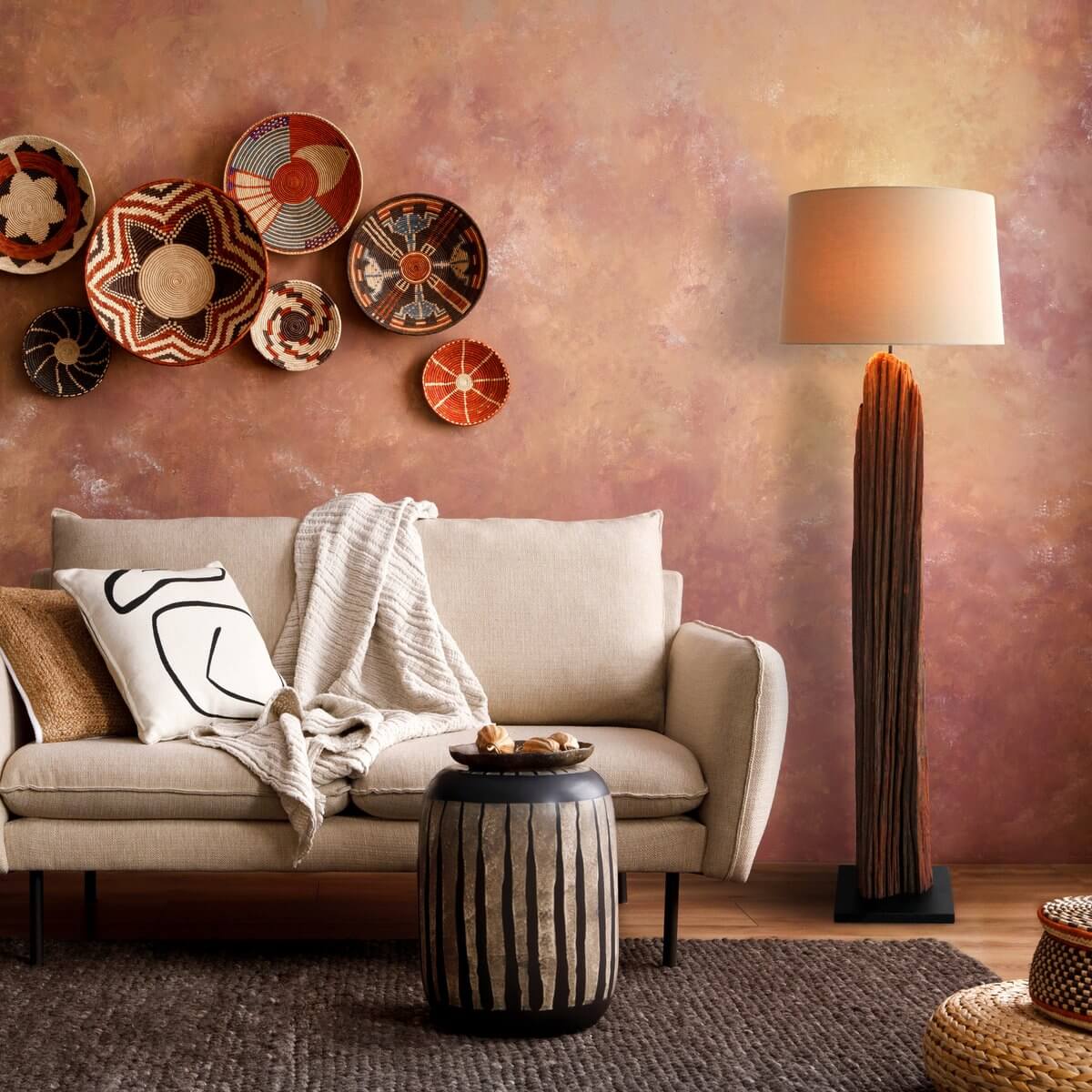 Stehleuchte Treibholz Natur/Weiß 175 cm - SalesFever