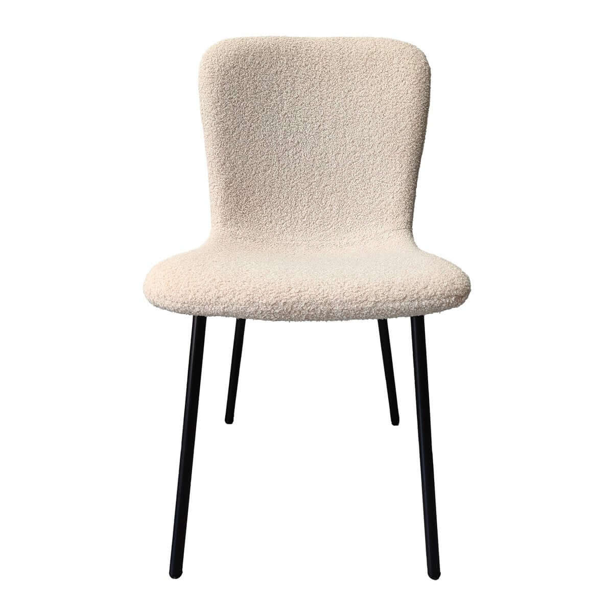 Bouclé look chair set of 4 beige - SalesFever