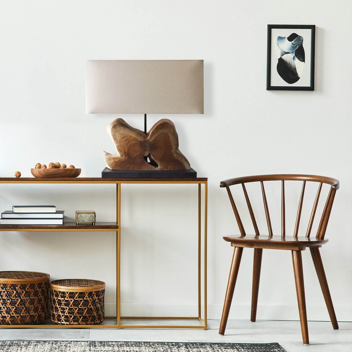 Tischleuchte Treibholz/Leinen Natur 50 cm - SalesFever