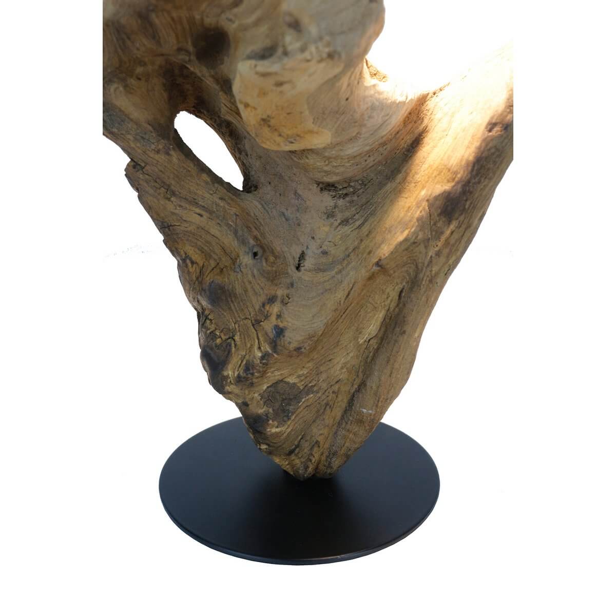 Tischleuchte 29 cm Natur/Schwarz mit LED-Akku - SalesFever