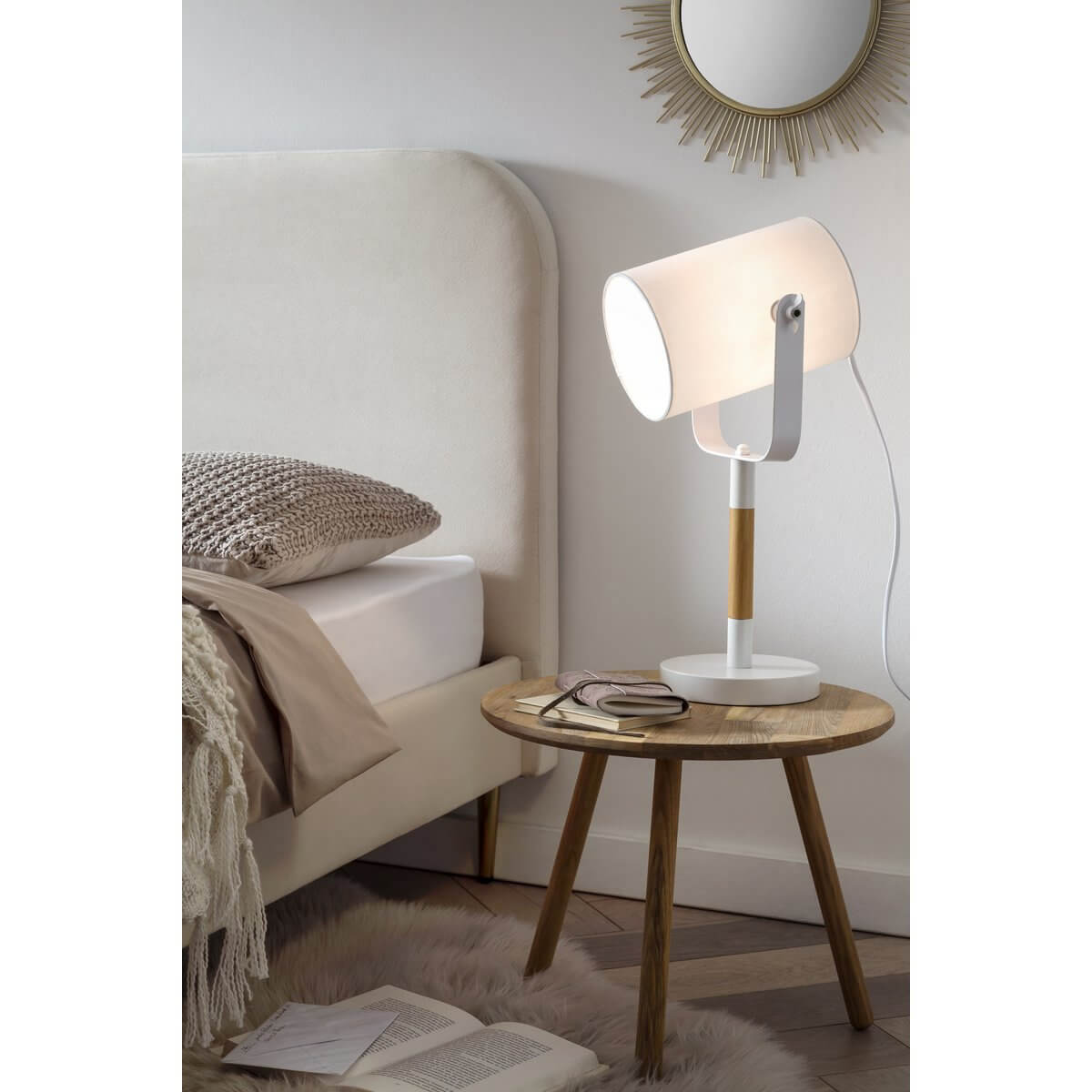 Table lamp Scandinavian white/natural - SalesFever