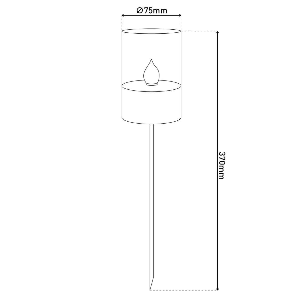 Tuindecoratie stokken metaal kunststof - 37 cm - set van 4