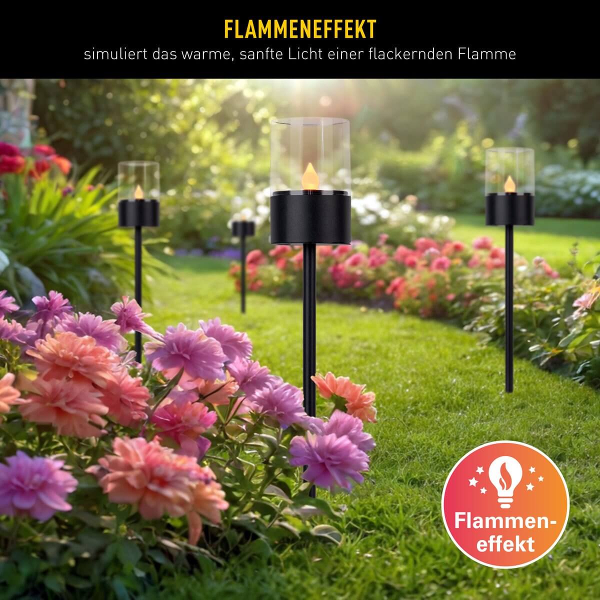 Tuindecoratie stokken metaal kunststof - 37 cm - set van 4