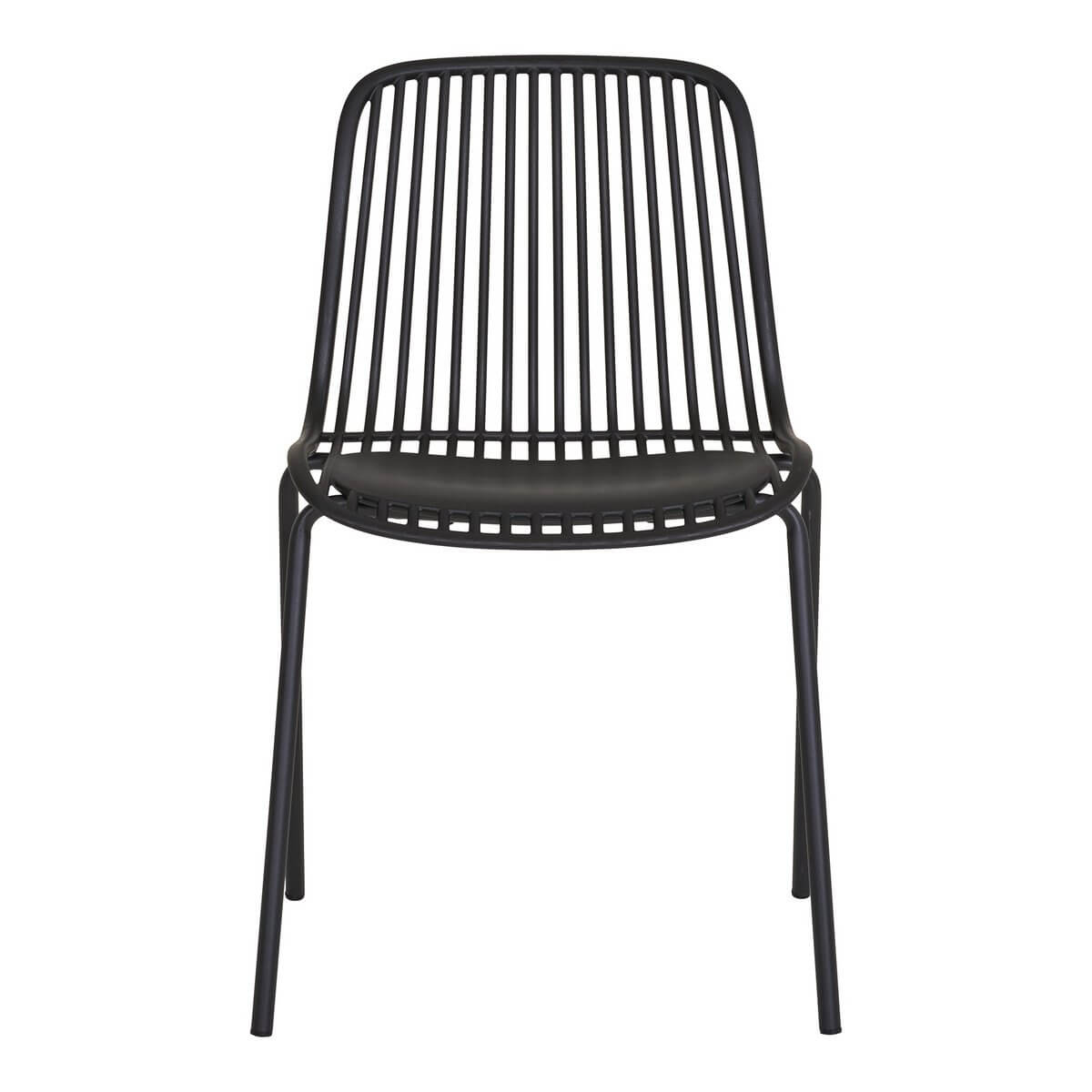 Branson Garden Chair - Zwart, stapelbaar, 55x46,5x82 cm - set van 4 - House Nordic ApS
