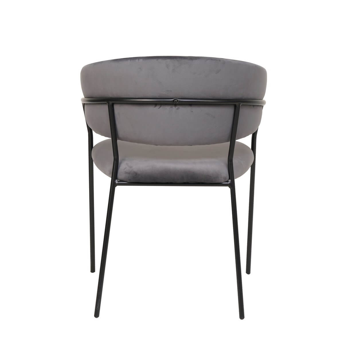 Gray velvet chair with quilted back - SalesFever