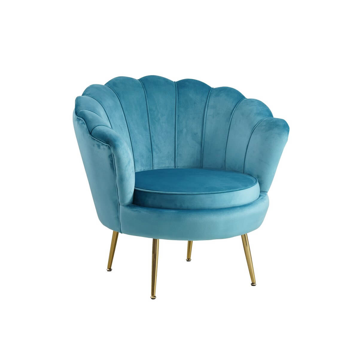 Velvet shell armchair blue - SalesFever
