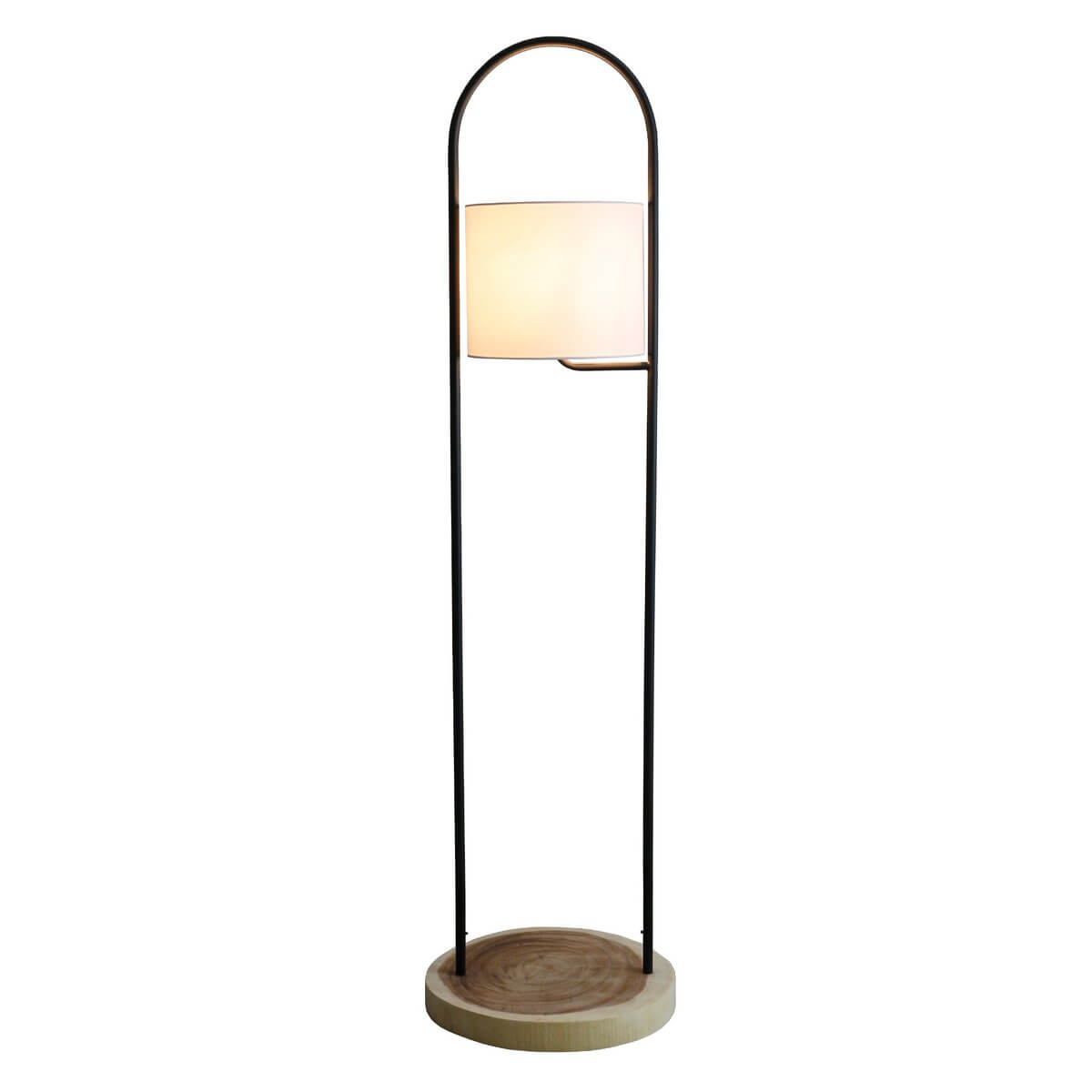 Floor lamp acacia wood natural/white 153 cm - SalesFever