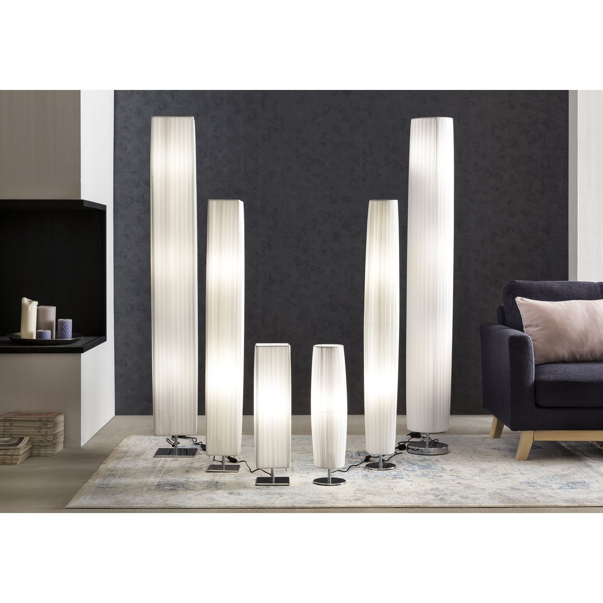 Vloerlamp Art Deco Plissé Wit met Chroomvoet 120 cm – Luxe Designlamp - SalesFever - Casanovio