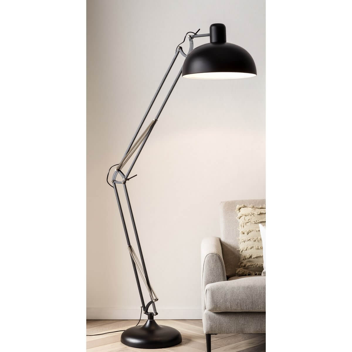 Industrial floor lamp black adjustable - SalesFever