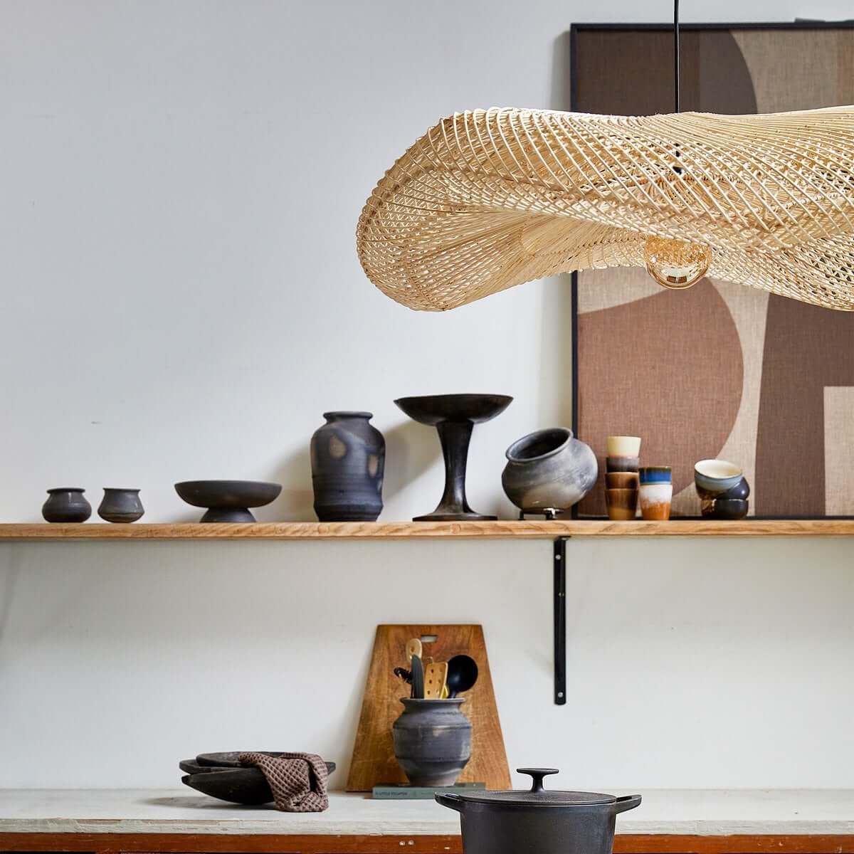 Wave hanging lamp Naturel XL - Raw Materials