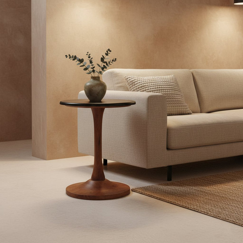 Singapore bijzettafel marmer zwart - 40x40x50 cm