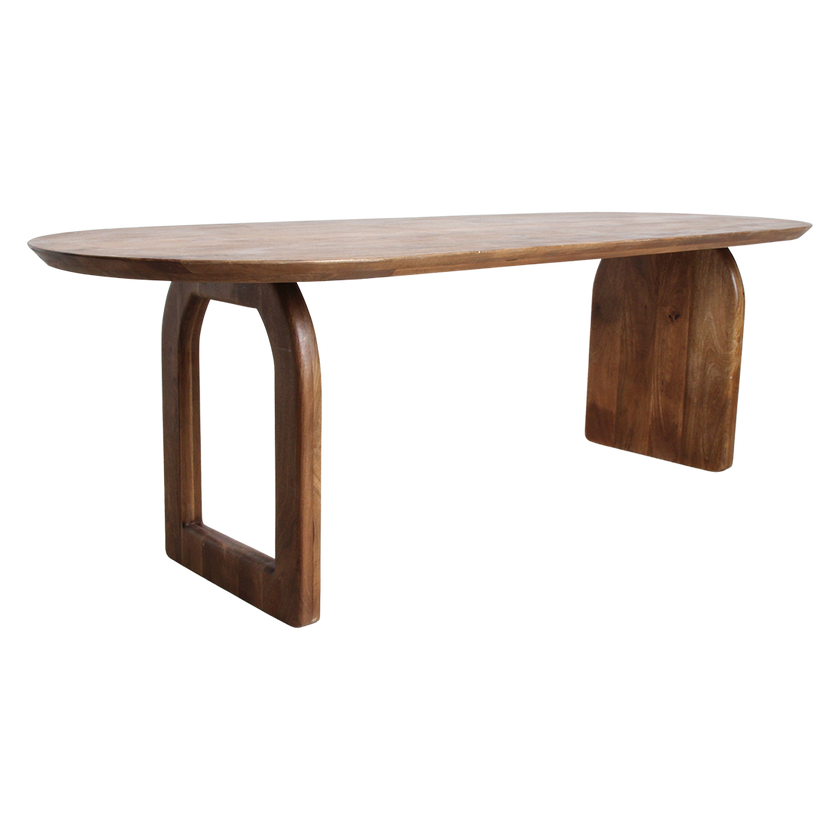 Bullnose eettafel bruin mix onderstel