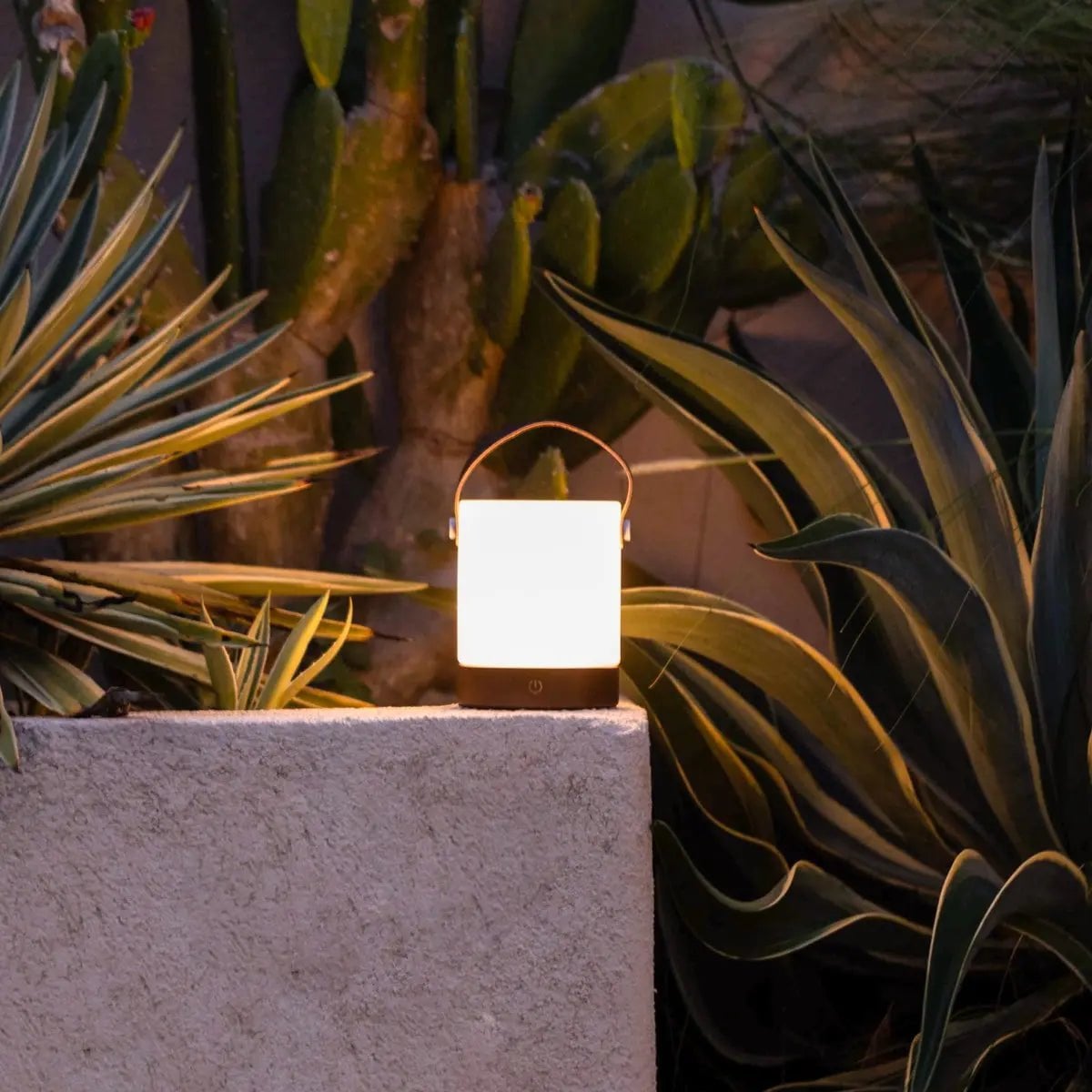 Avery Donkerbruine Oplaadbare Houten Tafellamp | Leren band, draadloos en dimbaar