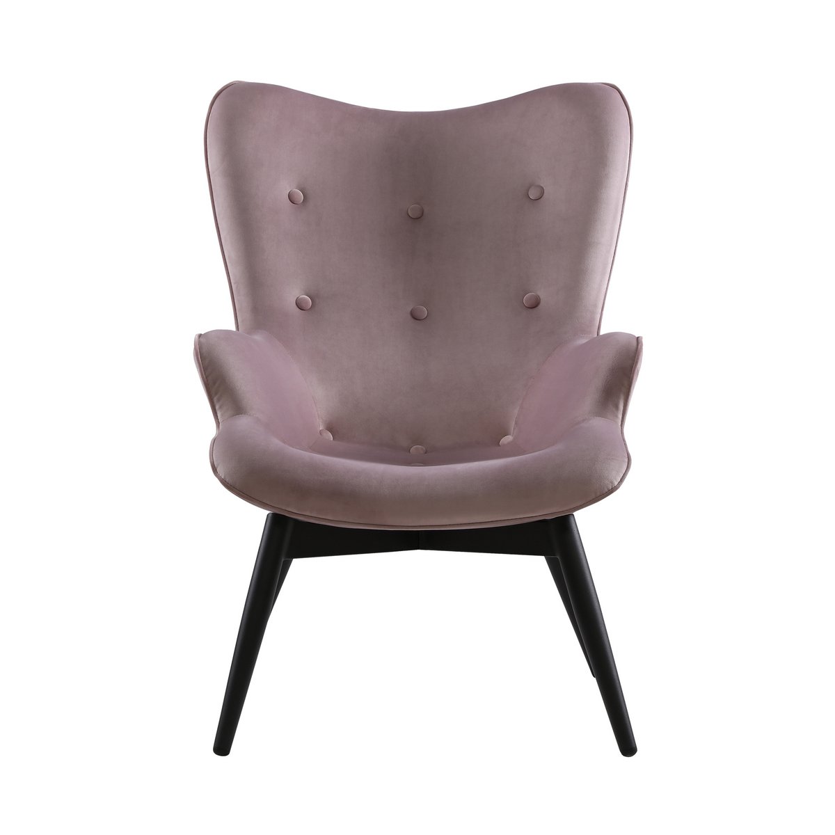 Moderne Fauteuil Roze met Zwart Metalen Frame – Fluweel & Sierknopen - SalesFever - Casanovio