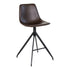 Monaco Counter Chair - Bruin, PU/Staal, 51x44x96 cm - Set van 2