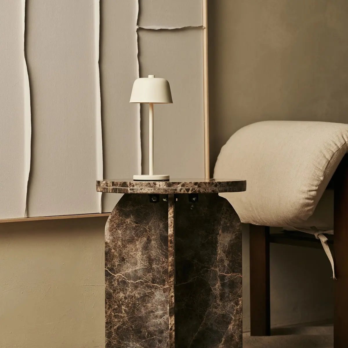 Anton vanille oplaadbare tafellamp | Stijlvolle en draadloze verlichting