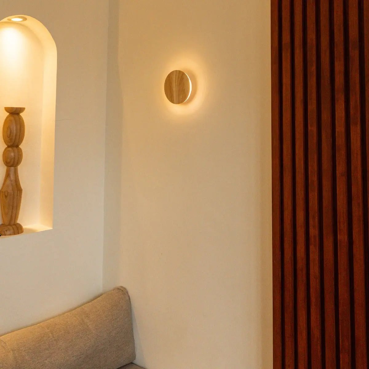 Lou Lichtbruine Draadloze Wandlamp | Oplaadbare en dimbare aanraakbediening