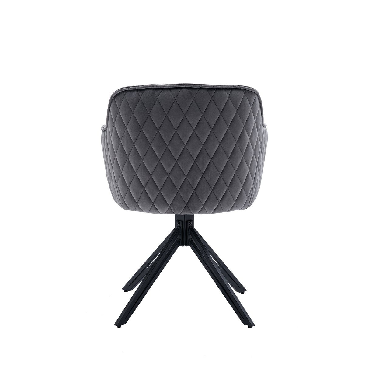 Draaistoel Grijs met Zwart Metalen Frame – Fluweel & Honingraatstiksel - SalesFever - Casanovio