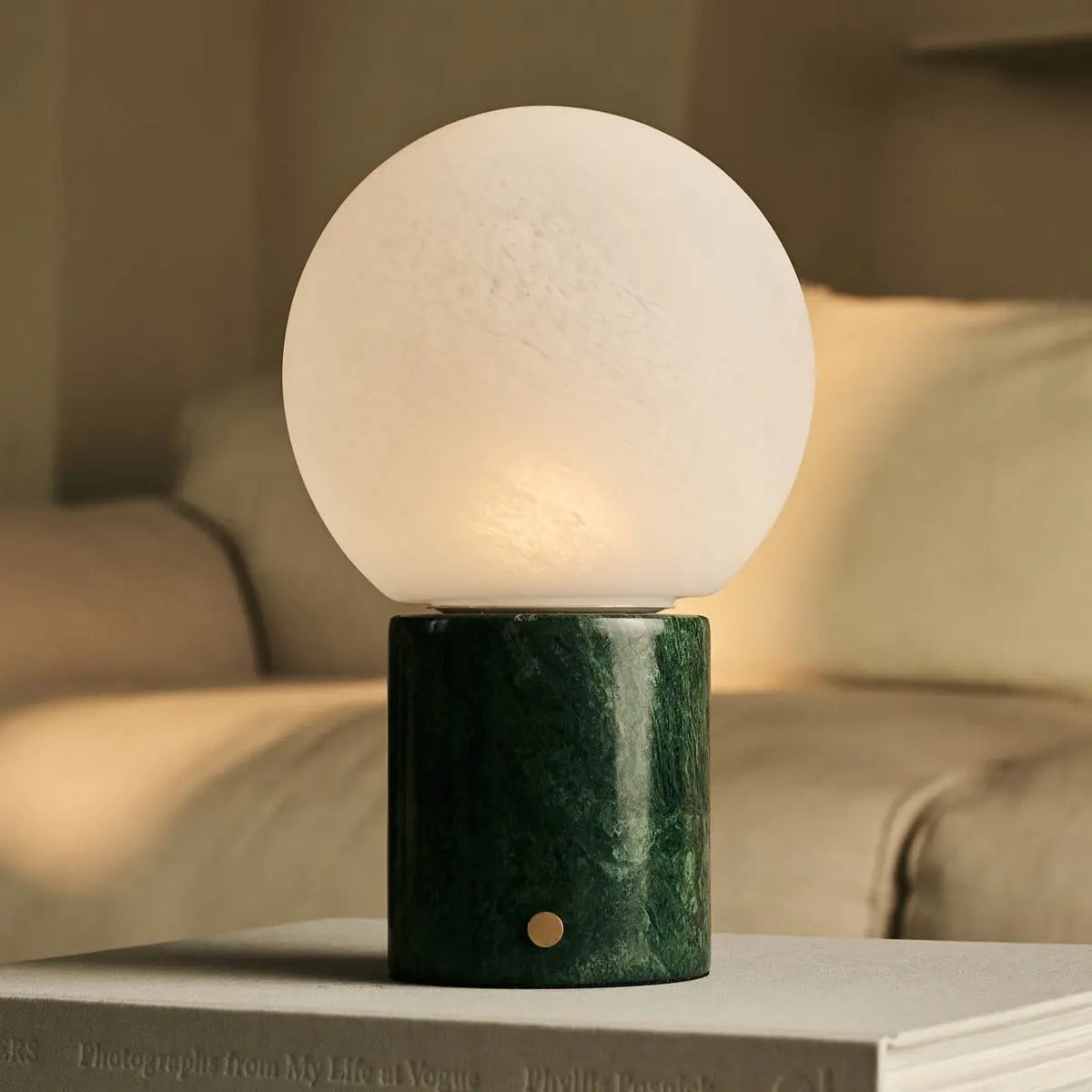 Metsu Groen – Verde Alpi Marmer Oplaadbare Tafellamp | Authentiek, dimbaar en tot 100 uur licht
