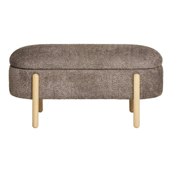 Branca Bench - Brown/Natural, polyester/schuim/multiplex, 98x41x48 cm
