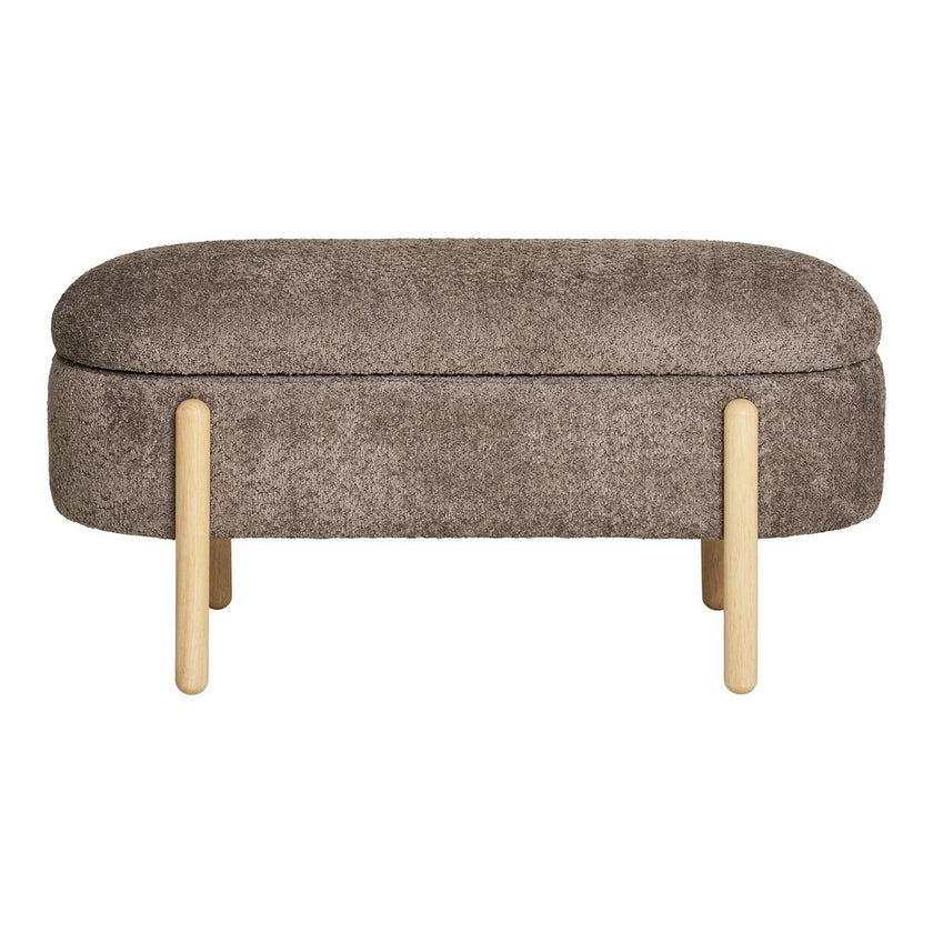 Branca Bench - Brown/Natural, polyester/schuim/multiplex, 98x41x48 cm