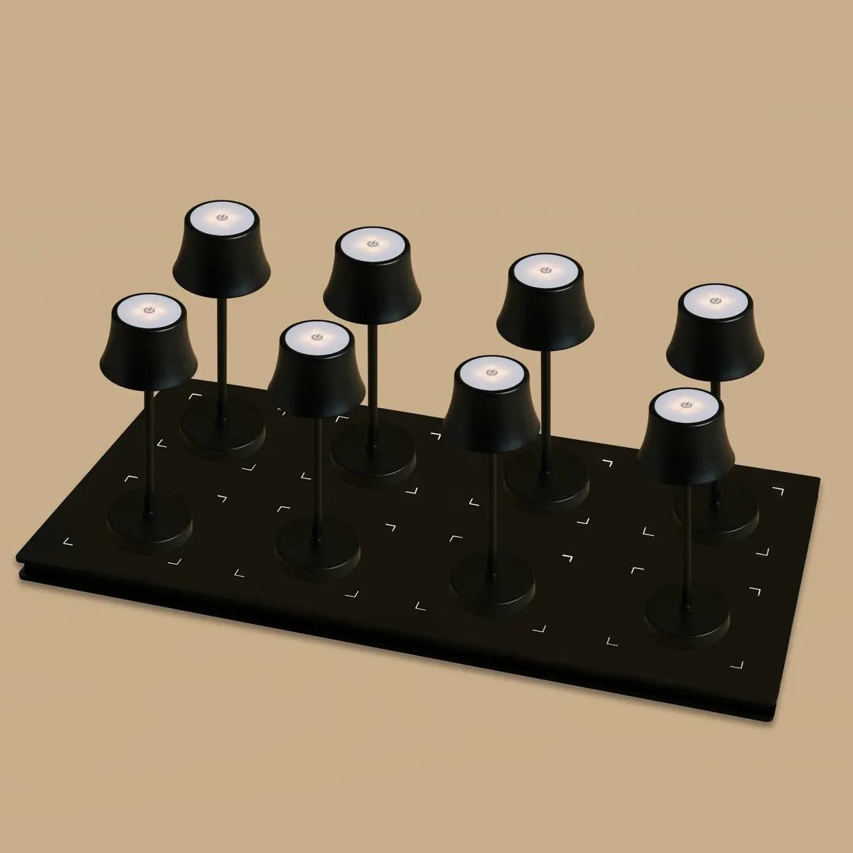 Combiset Professioneel | 8 x De Pijp Mini Midnight Black Oplaadbare Tafellampen & 1 x Centraal Station Oplaadstation